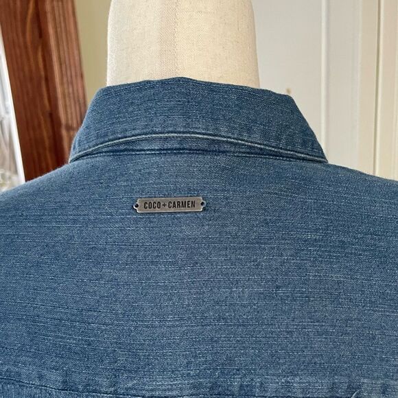 Coco+Carmen button front denim dress size L/XL - Picture 9 of 9